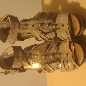 Michael Kors  suede/leather, dark camel platform size 6.5 M